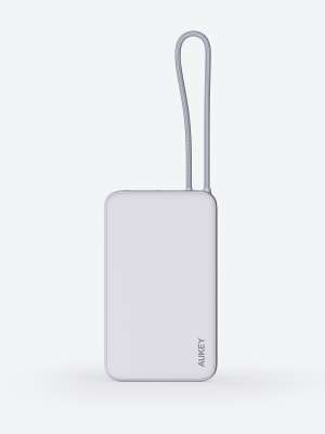 Aukey Spark Sling PB-Y53 10000 mAh Slim Powerbanka s kabelem USB-C, bílá