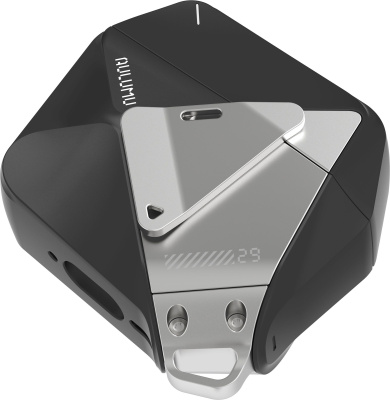 Aulumu A29 Geometric Lock & Lanyard pouzdro na AirPods 4, Black