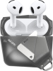 Aulumu A29 Geometric Lock & Lanyard pouzdro na AirPods 4, Translucent Gray