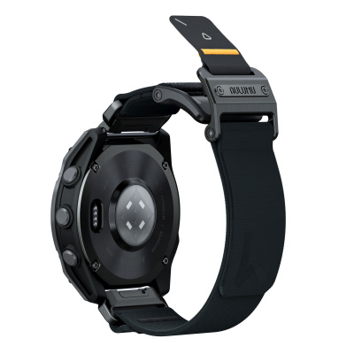 Aulumu C11 Mag-Buckle Slim Řemínek pro Garmin Watch (QuickFit 22mm), černá přezka, černý řemínek