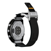 Aulumu C11 Mag-Buckle Slim Řemínek pro Garmin Watch (QuickFit 26mm), stříbrná přezka, černý řemínek