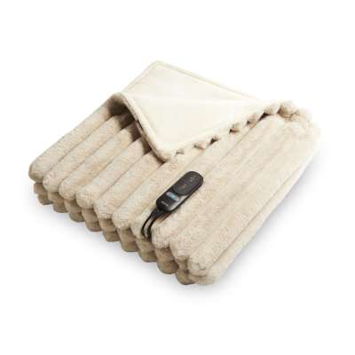 Duux DXOB01 Yentl Cuddle Vyhřívaná deka Stripped Rabbit béžová 200 x 200