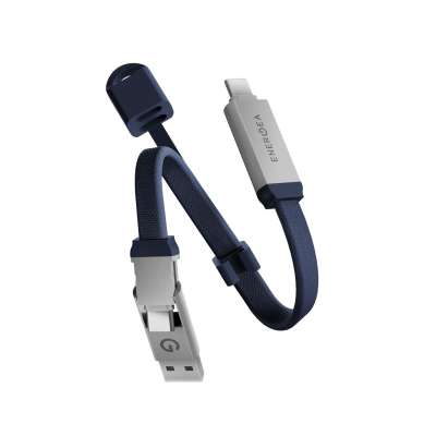 ENERGEA Sheath Key 2v1 nabíjecí a datový kabel na klíčenku (60 W), Blue