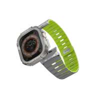 SKINARMA GEMINI řemínek + ATOM pouzdro pro Apple Watch 49 mm Nite Glow Edition Lime Green