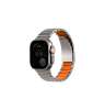 UNIQ Strova Flex řemínek pro Apple Watch 49/46/45/44 mm, Titanium silver/Volt orange